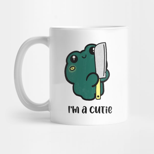 I’m a cutie , cute frog with knife by noirglare